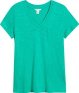 Caslon® Cotton & Modal V-Neck T-Shirt