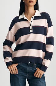 Mavi Jeans Stripe Rugby Polo Sweater