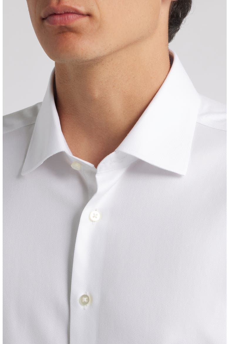 Royal Twill Slim Fit Solid Non-Iron Cotton Dress Shirt, Alternate, color, WHITE