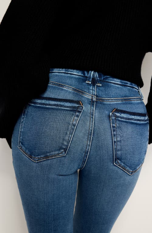 Good American Good Waist High Waist Distressed Release Hem Crop Jeans In Indigo699