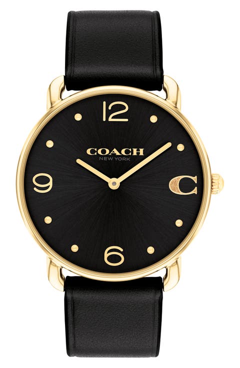 Elliot Leather Strap Watch, 36mm