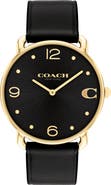 COACH Elliot Leather Strap Watch, 36mm