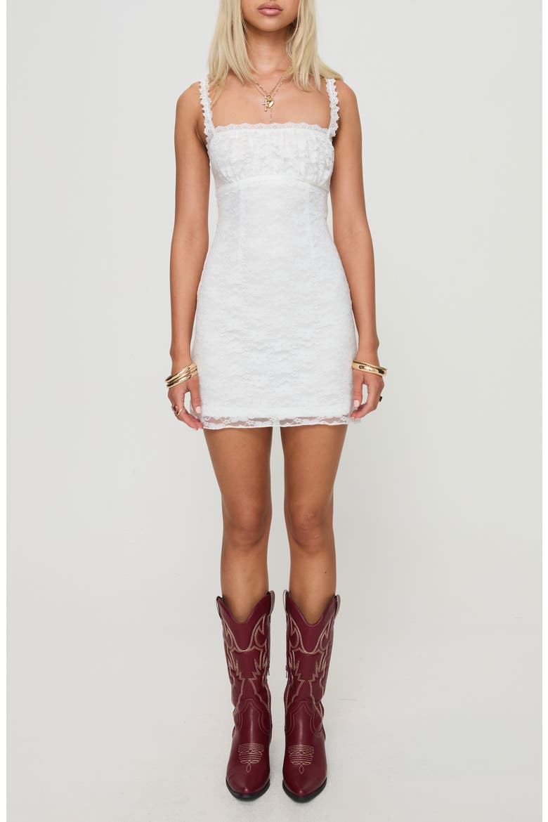Wignall Floral Lace Minidress, Main, color, WHITE