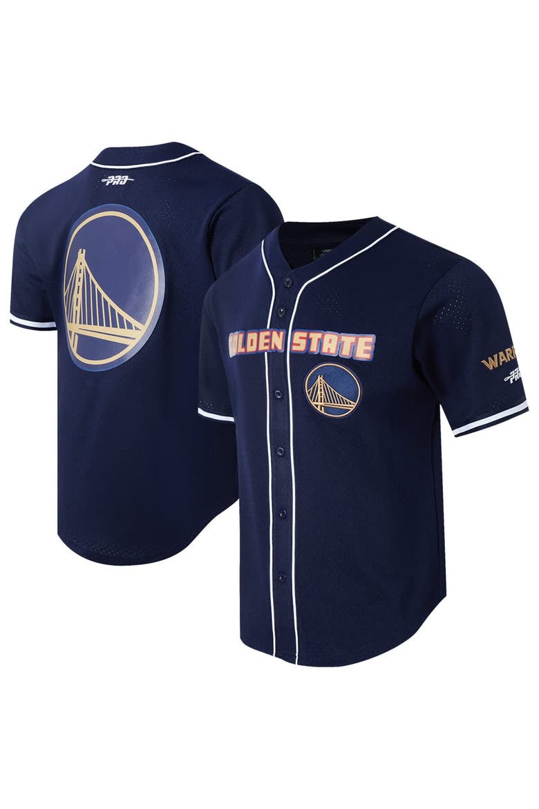 Men's Pro Standard Navy Golden State Warriors 2024/25 City Edition Mesh Baseball Jersey, Main, color, Navy