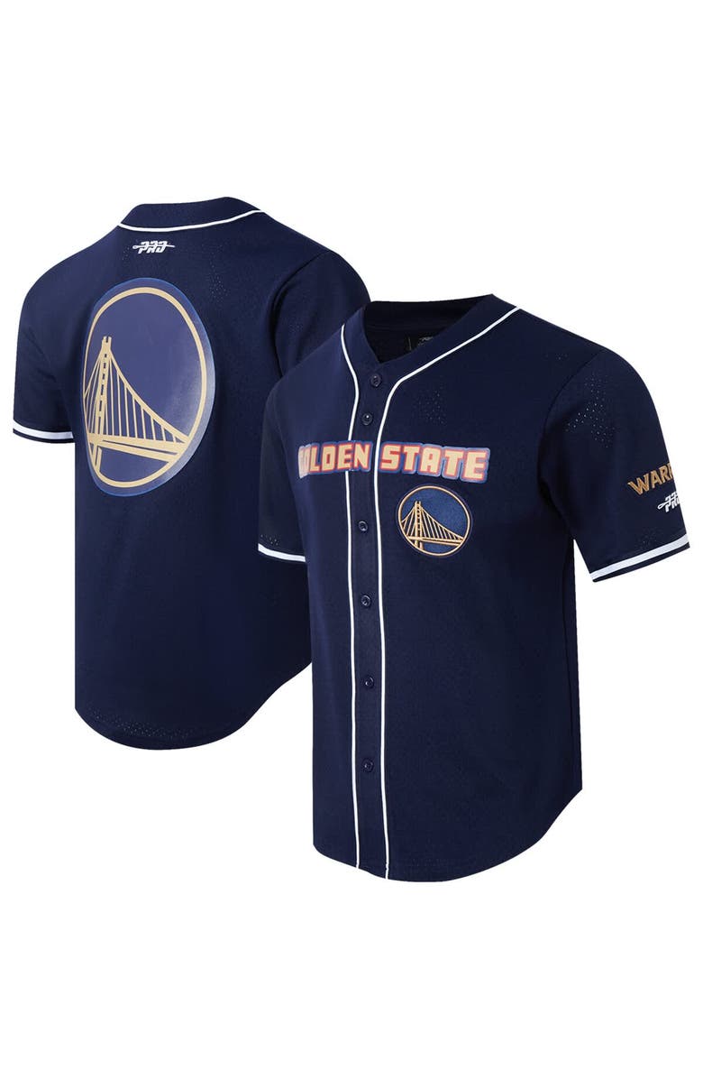 PRO STANDARD Men's Pro Standard Navy Golden State Warriors 2024/25 City Edition Mesh Baseball Jersey, Main, color,