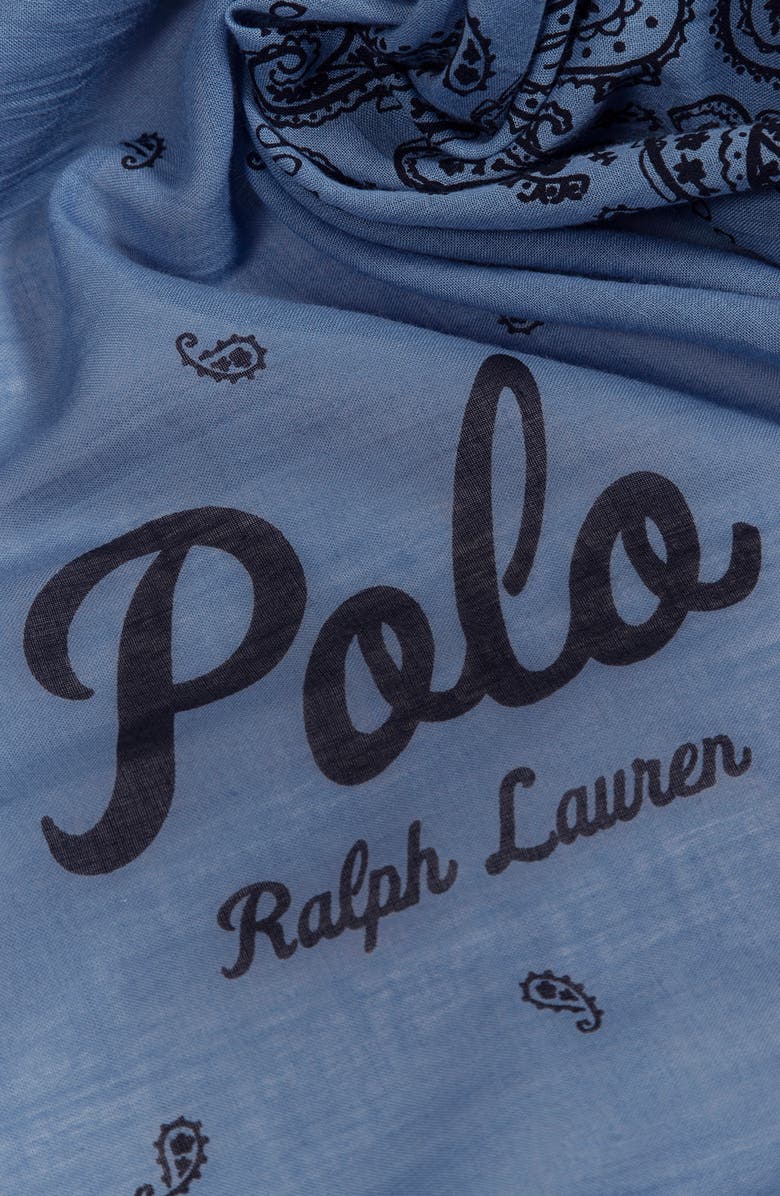 Polo Ralph Lauren Signature Bandana Print Scarf, Alternate, color, Summer Blue