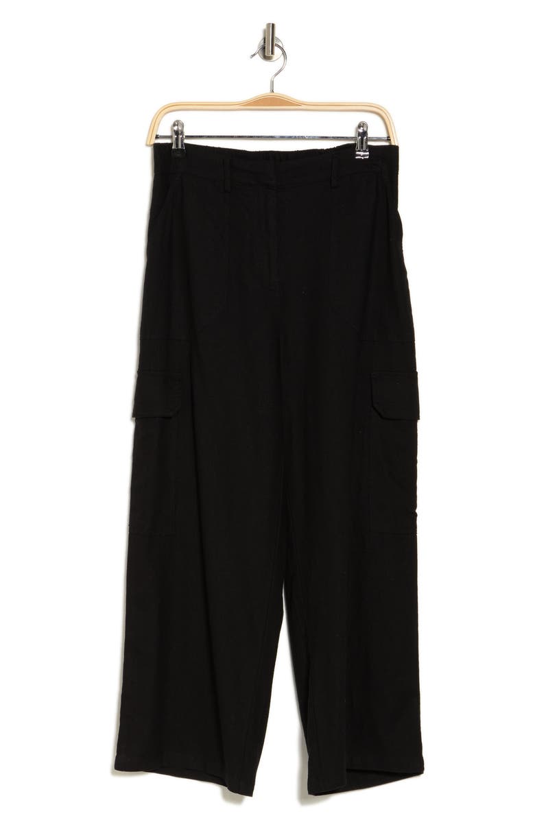 Ellen Tracy Wide Leg Linen Blend Cargo Pants, Alternate, color, 
