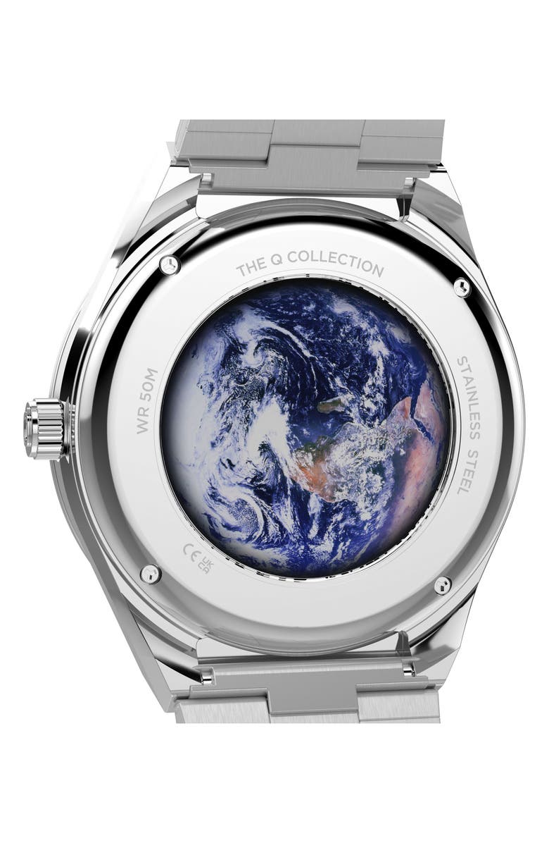 Timex<sup>®</sup> Q Timex NASA 40mm Stainless Steel Bracelet Watch, Alternate, color, Silver-Tone