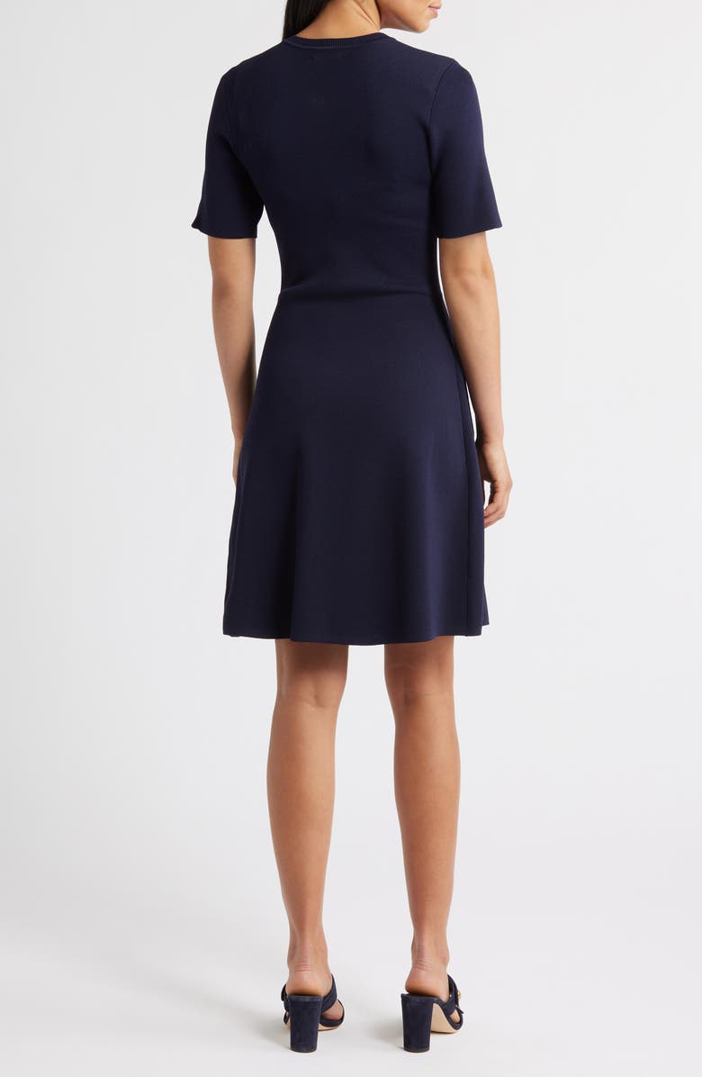 Eliza J Patch Pocket Knit A-Line Dress, Alternate, color, Navy