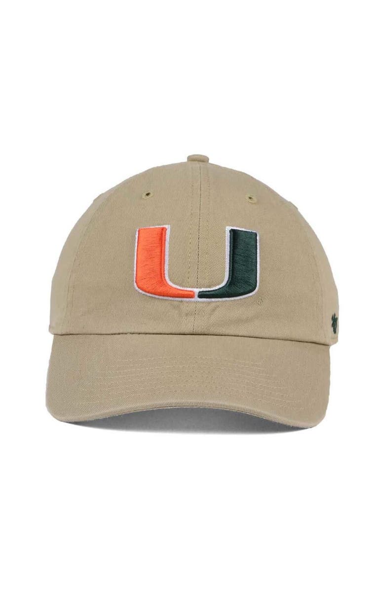 '47 Men's '47 Khaki Miami Hurricanes Vintage Clean Up Adjustable Hat, Alternate, color, Khaki
