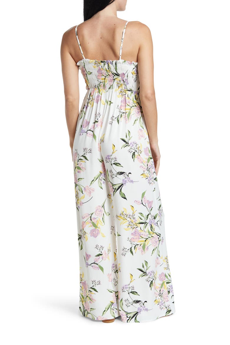 Smocked Maxi Dress, Alternate, color, BLANC TULIP