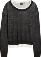 BOSS Femok Contrast Wool Blend Sweater