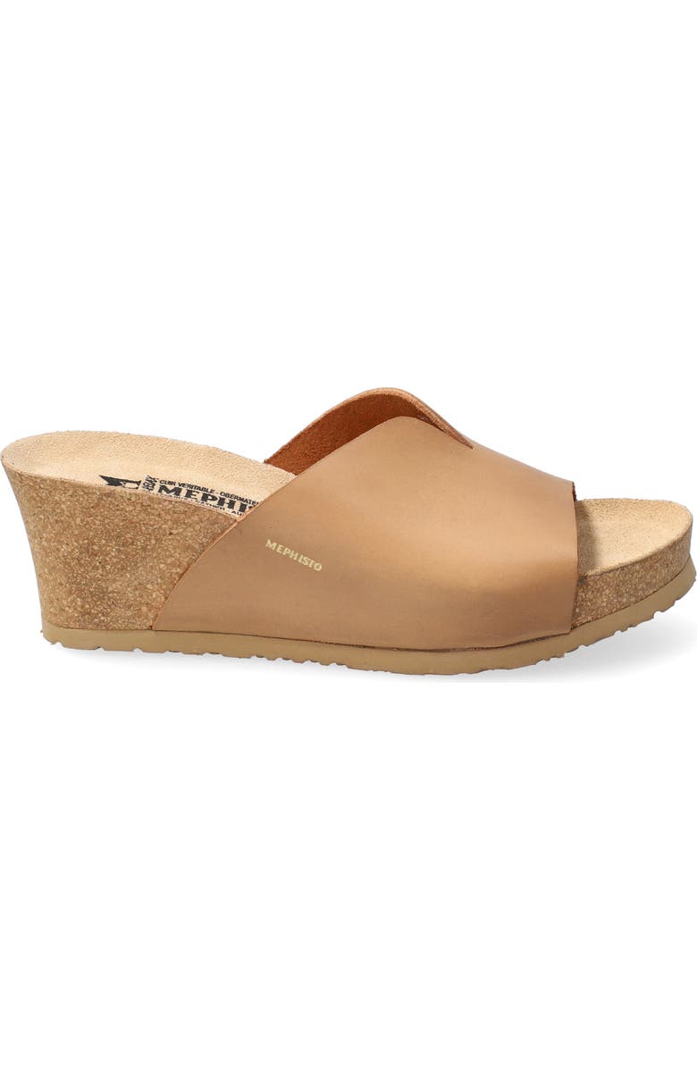 Mephisto Lisane Slide Sandal, Alternate, color, Camel Scratch Leather