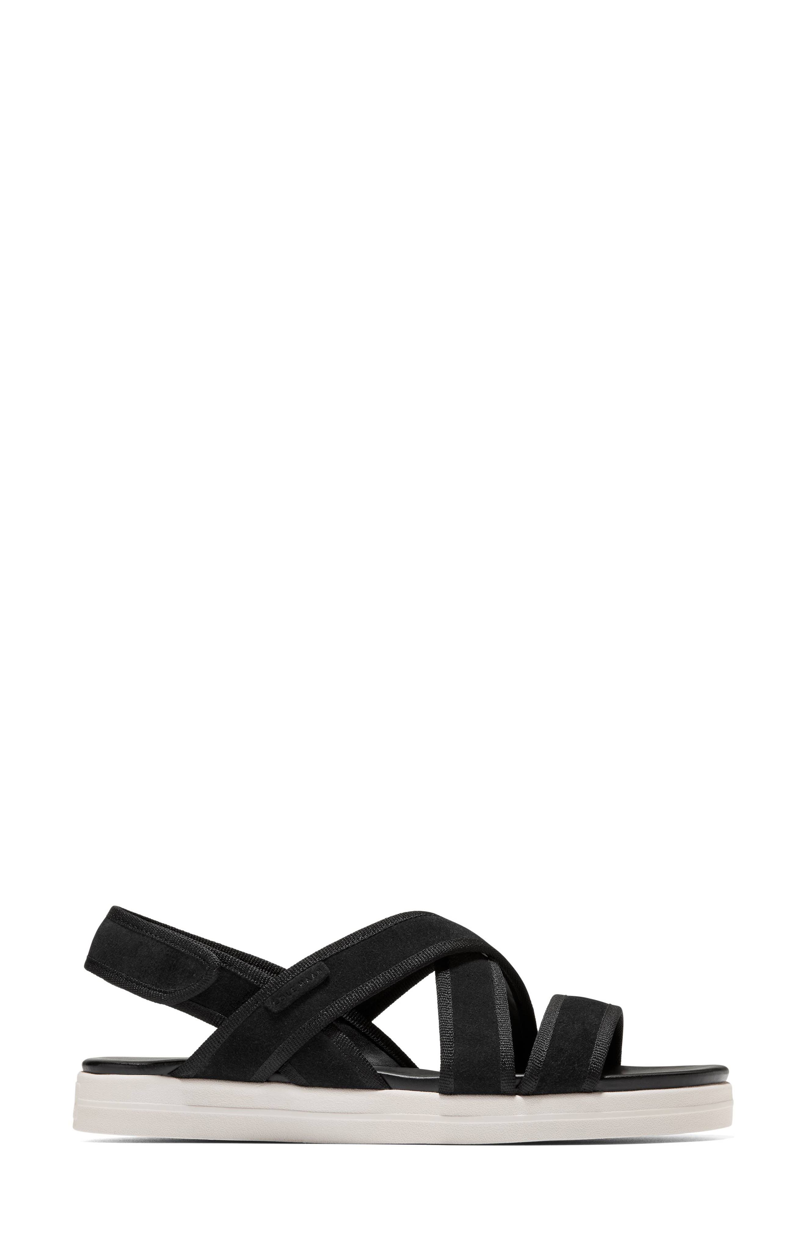 Cole Haan Nantucket Drift Sandal, Alternate, color, Black Suede/ Black Gros Grain