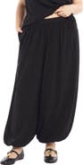 June & Vie Elastic Waist Crepe Balloon Pant