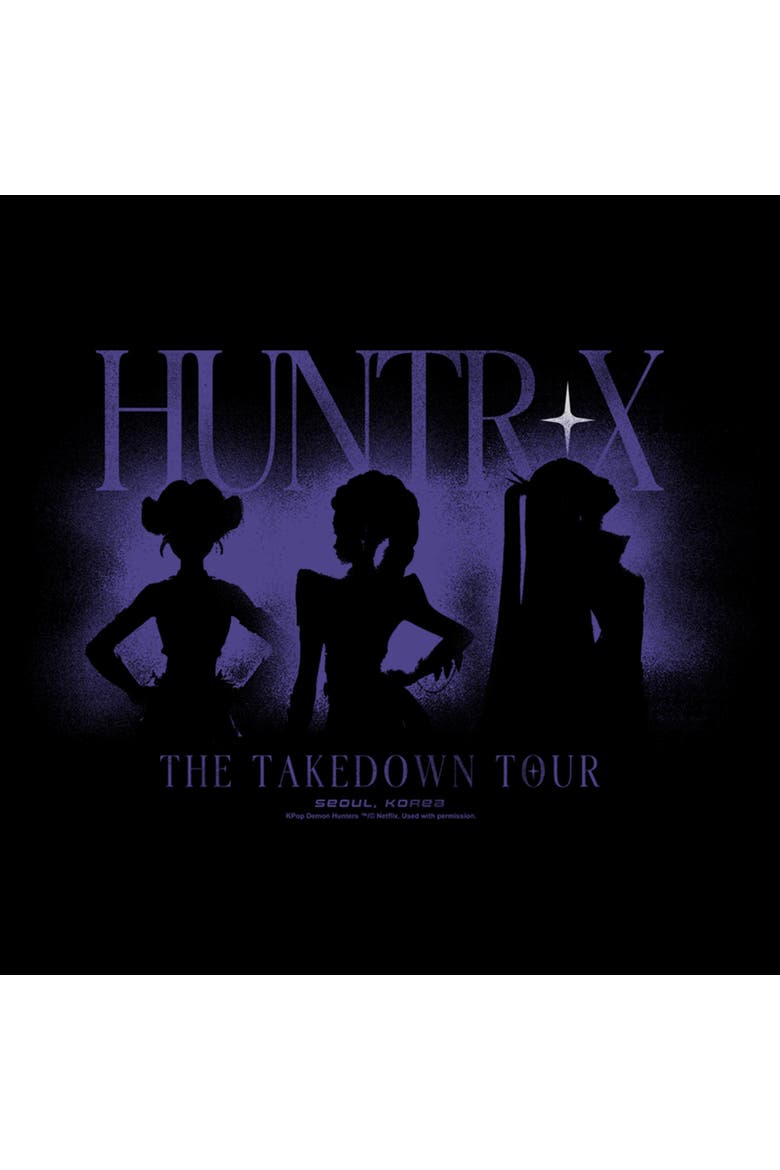 Mens KPop Demon Hunters The Takedown Tour Silhouette T Shirt, Alternate, color, Black