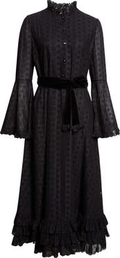 Valentino Garavani Mossi Daisy Long Sleeve Eyelet Dress