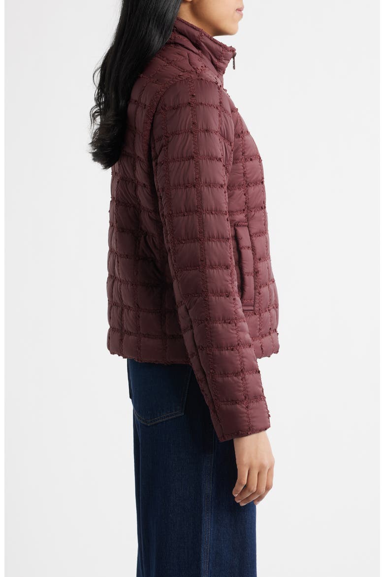 Short Quilted Jacket, Alternate, color, BURGUNDY
