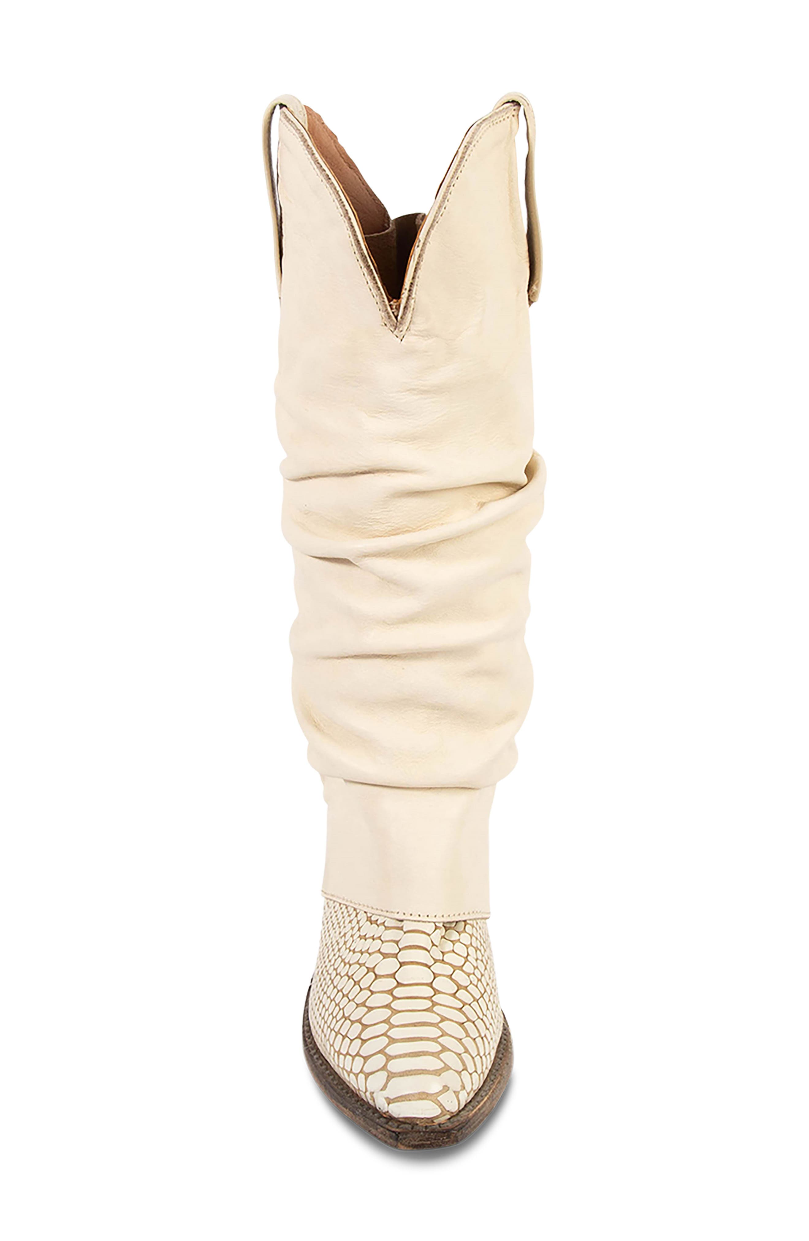 Jules Leather Western Boot, Alternate, color, WHITE SNAKE