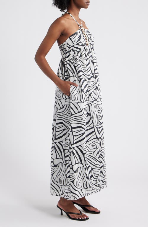 Rails Palazzo Printed Halter Midi Dress In White