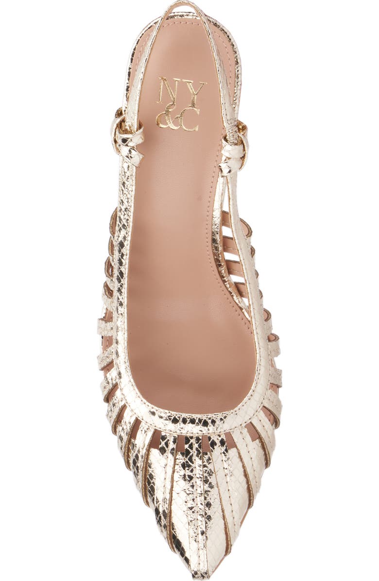 NEW YORK AND COMPANY Magdalene Croc Embossed Slingback Pump, Alternate, color, Gold