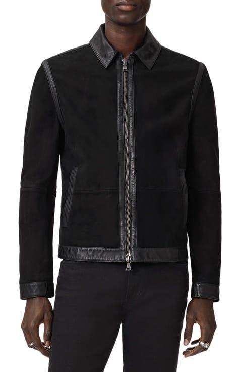Jaxon Leather Trim Suede Jacket