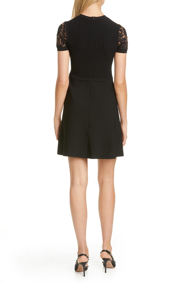 Valentino Lace Detail Sweater Minidress, Alternate, color, 