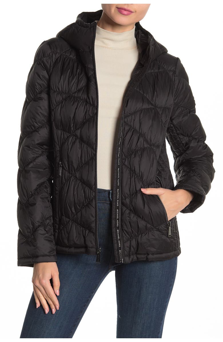 MICHAEL Michael Kors Packable Hooded Quilted Down Jacket, Main, color,
