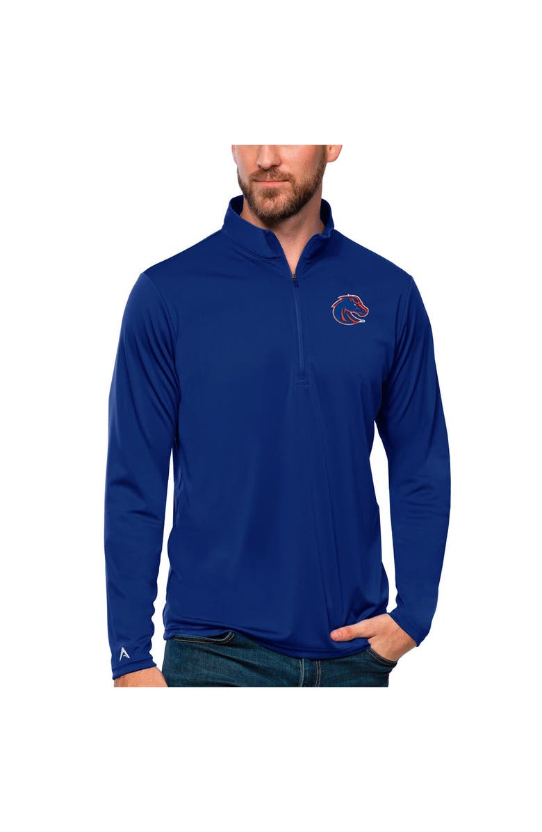 ANTIGUA Men's Antigua Royal Boise State Broncos Tribute Quarter-Zip Top, Main, color,