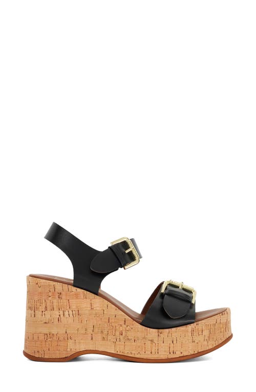 Dune London Kamia Platform Wedge Sandal In Black