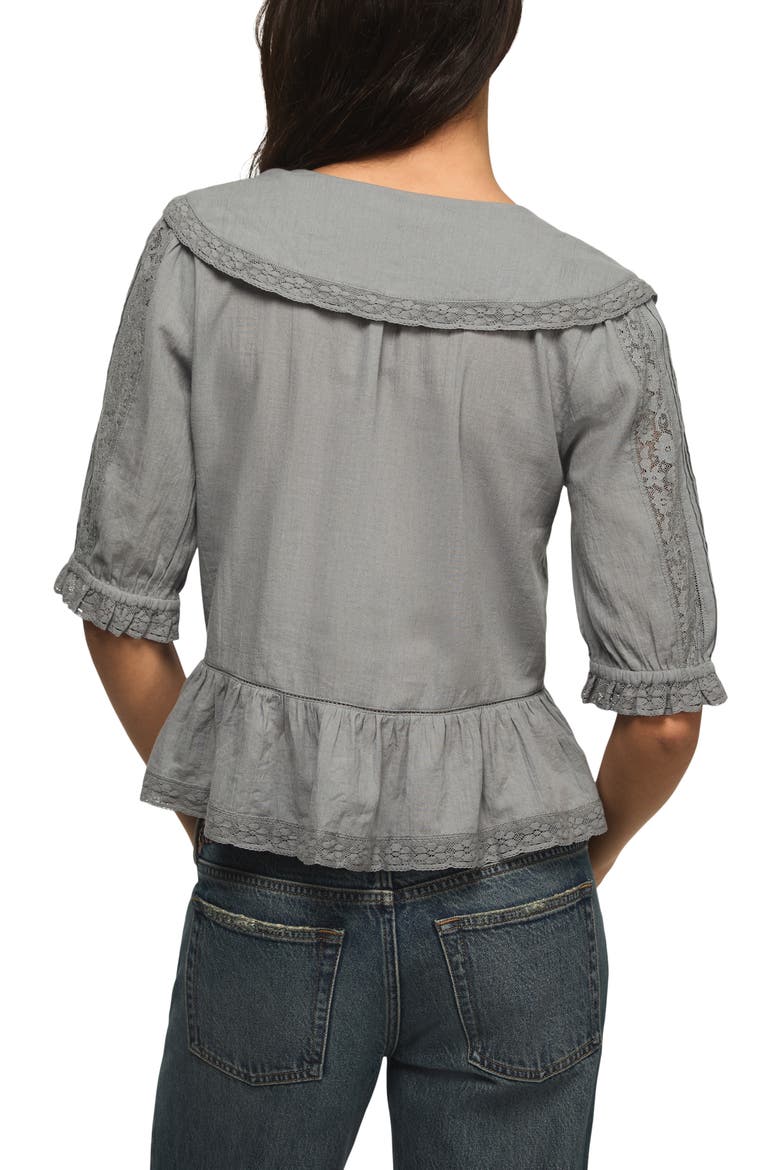 Lace Peplum Top, Alternate, color, TRADEWINDS