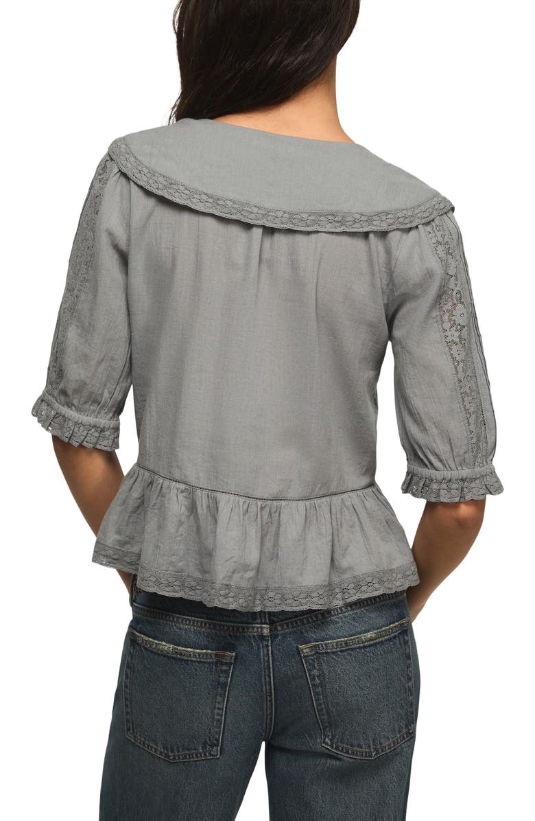 Lucky Brand Lace Peplum Top, Alternate, color, Tradewinds