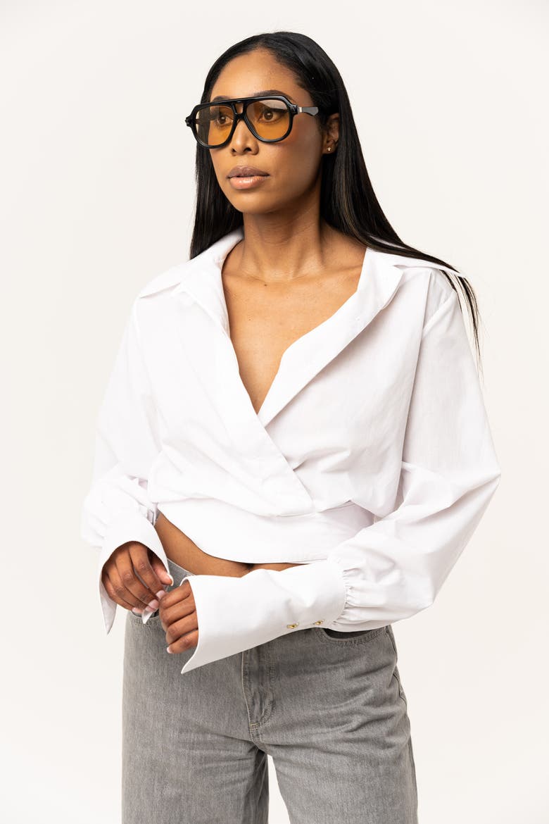 Saline Blouse, Alternate, color, White