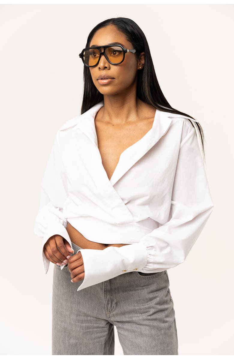 IZAYLA Saline Blouse, Alternate, color, White