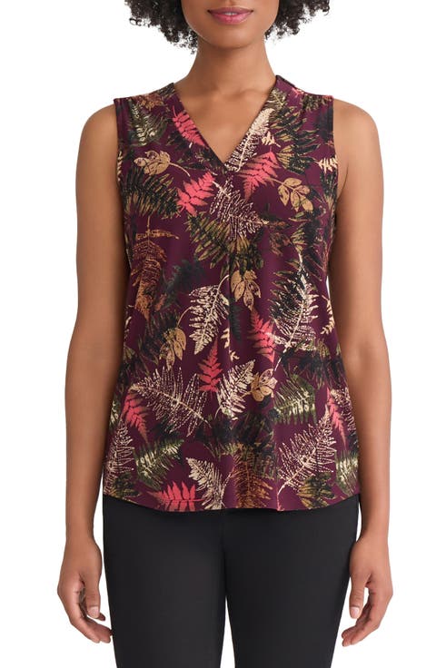 Pleated V-Neck Shell Top