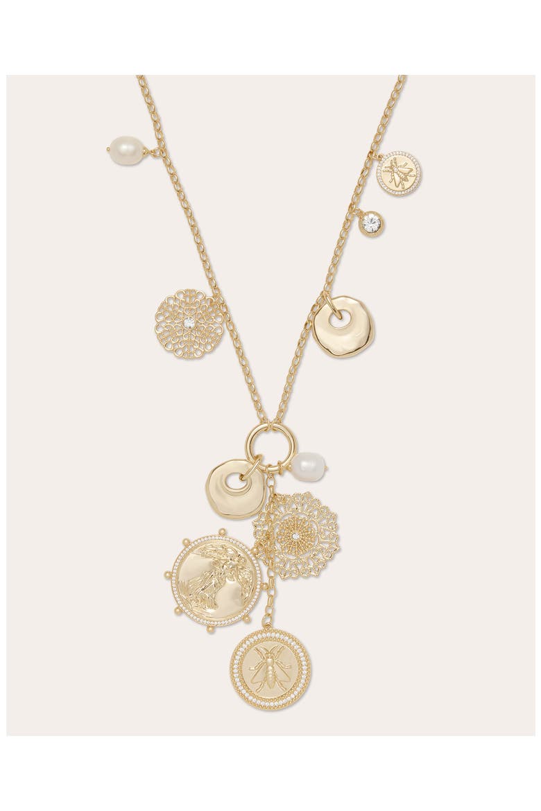 Selena Charm Necklace, Alternate, color, GOLD
