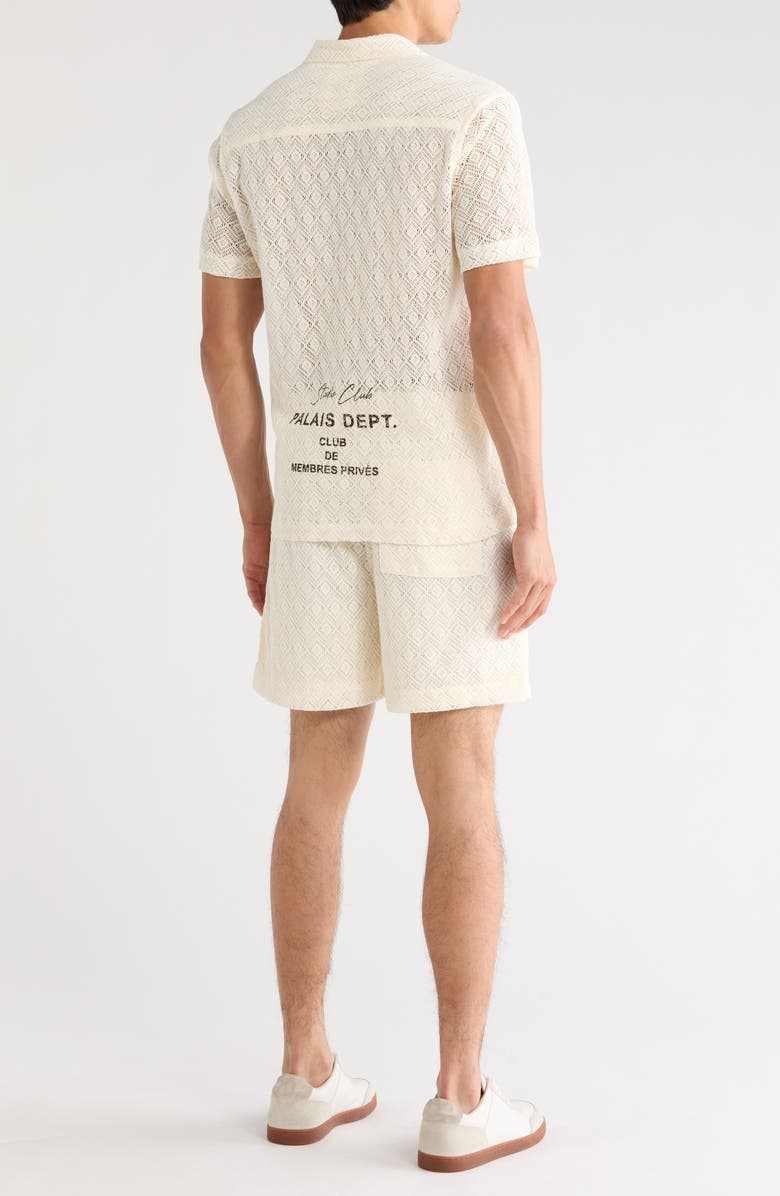 DENIM AND FLOWER Textured Shirt & Shorts Set, Alternate, color, Off White