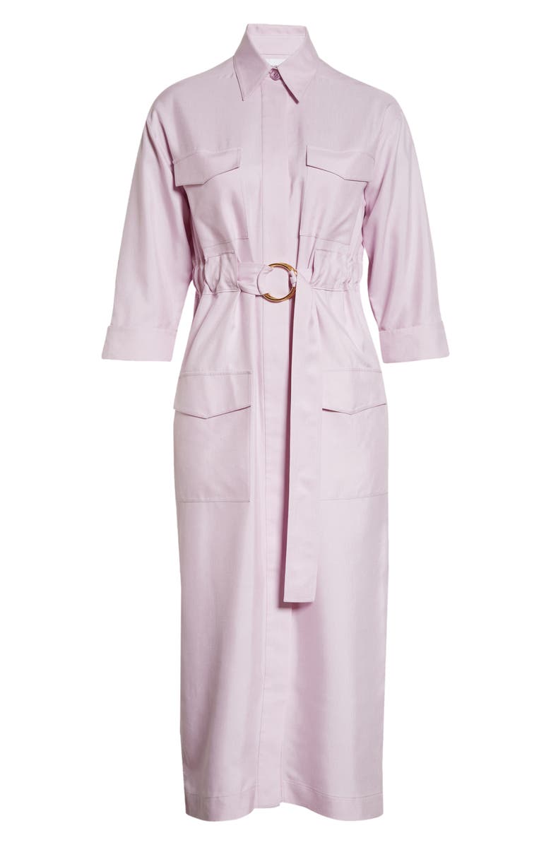 St. John Collection Belted Dupioni Silk Shirtdress, Alternate, color, 