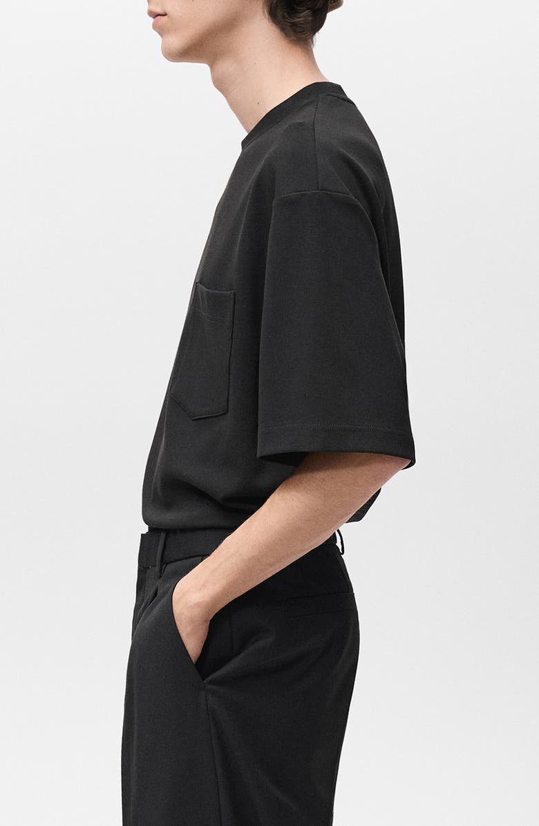 MANGO Oversize Stretch Cotton T-Shirt, Alternate, color, 