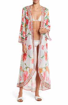 RANEES Floral Print Cover-Up Long Duster