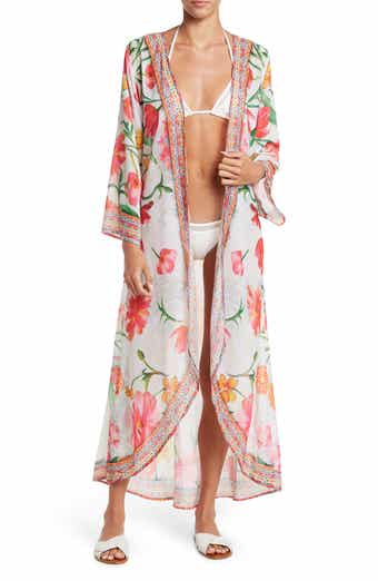 RANEES Floral Print Cover-Up Long Duster