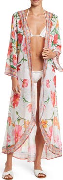 RANEES Floral Print Cover-Up Long Duster