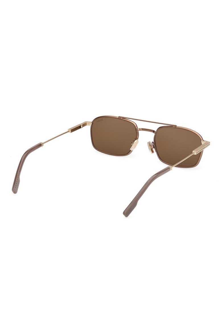 54mm Square Sunglasses, Alternate, color, SATIN DARK BRONZE / BROWN