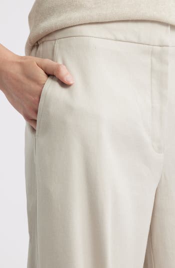 Linen Blend Wide Leg Pants