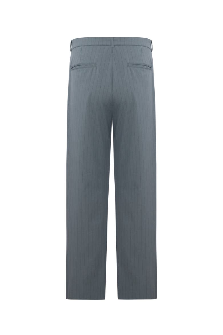 Cotton Blend Striped Woven Pant With Belt, Alternate, color, grey