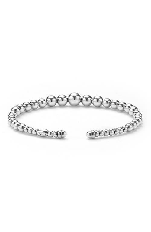 Lagos Sterling Silver Caviar Bubbly Beaded Cuff Bracelet In Metallic