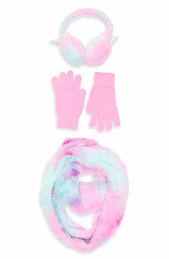 Capelli New York Kids' Unicorn Faux Fur Earmuffs, Scarf & Gloves Set