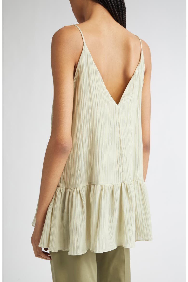 Lily Parchment Textured Organic Cotton & Organic Silk Peplum Top, Alternate, color, LIME BLOSSOM