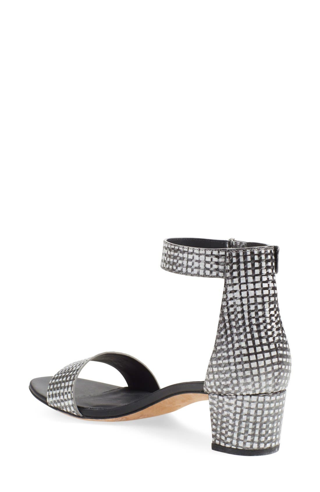 'Rita' Leather Ankle Strap Sandal, Alternate, color, BLACK/ WHITE