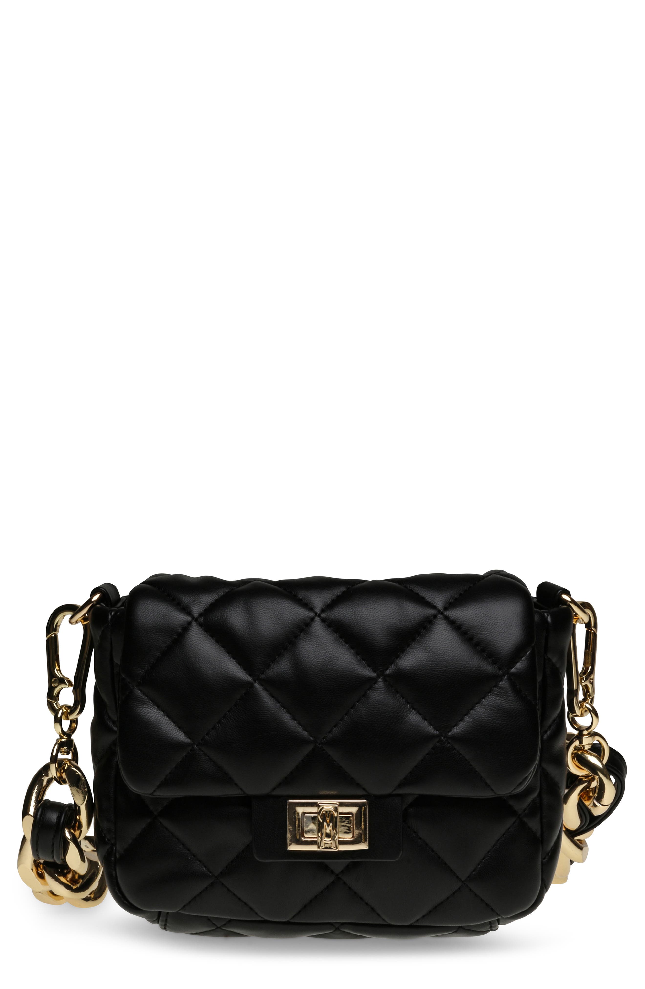Steve Madden Bheara Quilted Faux Leather Shoulder Bag, Main, color, 